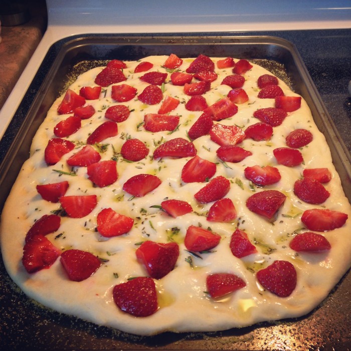 strawberry & rosemary focaccia