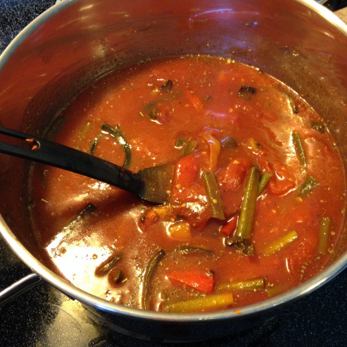 garlic scape tomato sauce